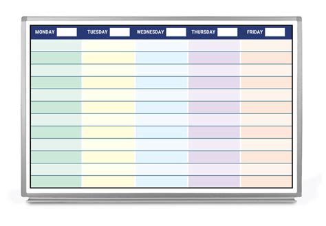 Weekly Calendar with Color Whiteboard