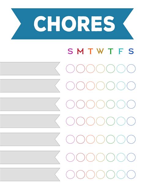 Weekly Cleaning Chart Printable