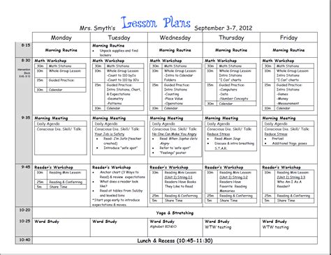 Weekly Lesson Plan