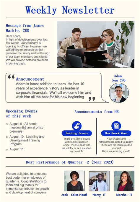 Weekly Newsletter Template