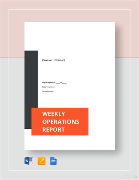 Weekly Operations Report Template In Word Google Docs Apple Pages