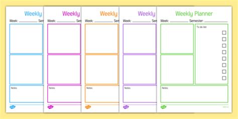 Weekly Planner For Teachers Template