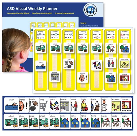 Weekly Planner Wall Chart Visual Cards Weekly Calendar Visual Board