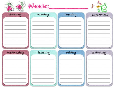 Weekly Planner With Times Printable
