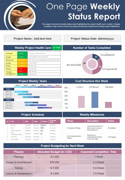 Weekly Project Status Report Template Ppt Template Business Format