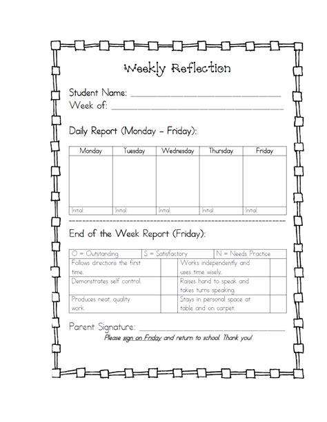 Weekly Reflection Behavior reflection, Behavior reflection sheet, Student management