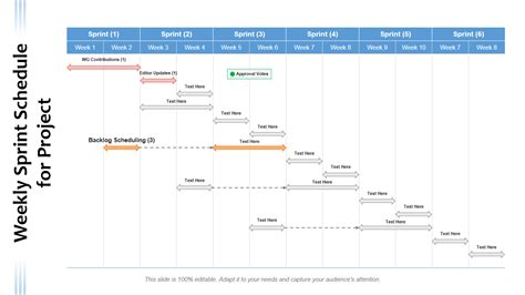 Weekly Sprint Schedule For Project PowerPoint Templates Download
