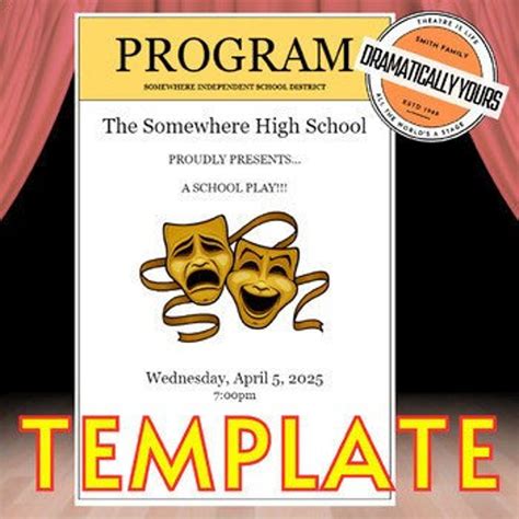 Weekly Theater Program Template Program template, Booklet template