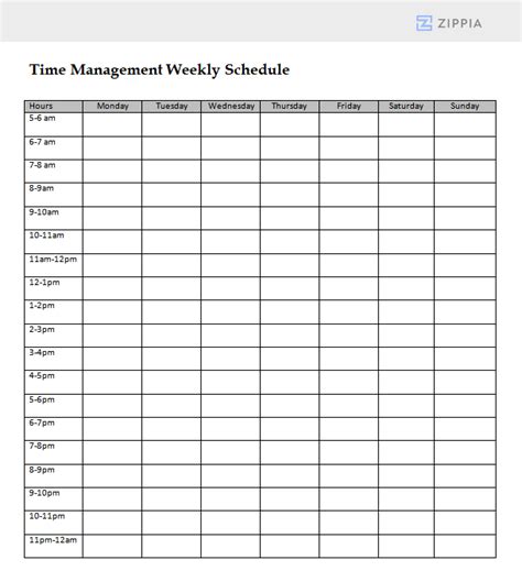 Weekly Time Management Template How To Make The Most Of Your Time