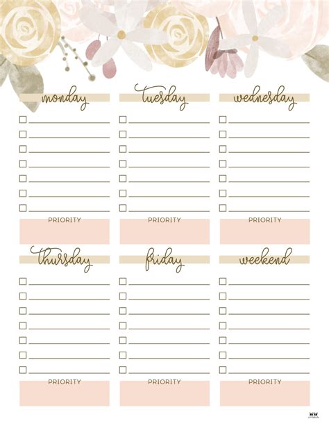 Weekly To Do List Printables 15 Free Lists PrintaBulk
