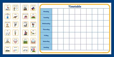 Weekly Visual Classroom Schedule Template With Mini Cards