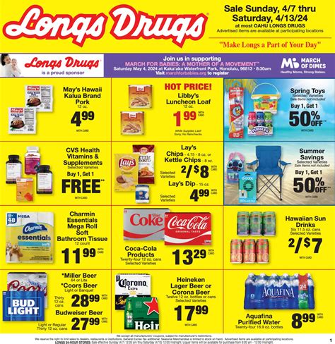 HOT PRICES & SEASONAL ITEMS. On Sale Sunday 05/19/24 thru Saturday 05/25/24. + Subscribe to our newsletter. "Make Longs a Part of Your Day".