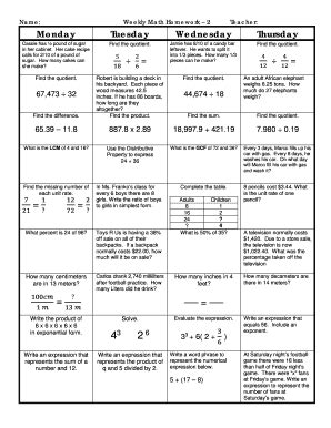5/20/2024. View full document. Name: Weekly Math Review - Q2:9 Teacher: Monday Tuesday Wednesday Thursday Find the quotient. Find the quotient. Find the quotient. Find the quotient. 4 5+l = 5,103 + 54 g B 24,358 + 38 8 10 5 Find the difference. Find the product. Find the sum..