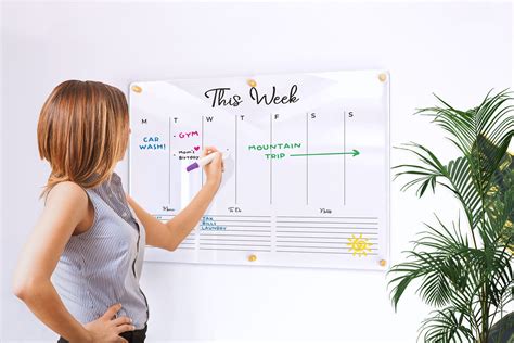 Weekly wall calendar dry erase. .  ...
