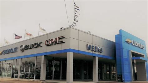 Weeks Chevrolet Buick GMC address, phone numbers, hours, dealer reviews, map, directions and dealer inventory in West Frankfort, IL. Find a new car in the 62896 area and get a free, no obligation price quote.. 