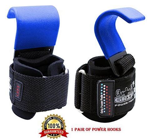 Weight Lifting Hooks Heavy Duty Wrist Straps for Pull-ups ... - eBay