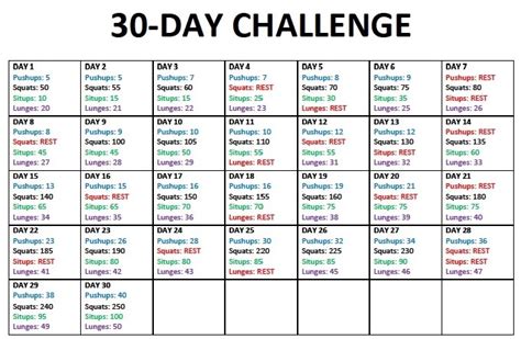 Weight Loss Challenge Calendar