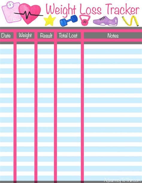 Weight Tracking Chart Printable