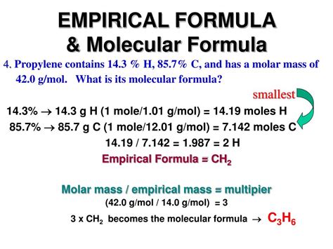 Weight from empirical formula molecular calculate