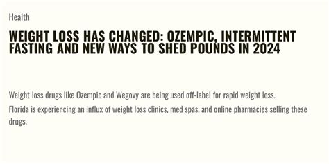 Weight loss has changed: Ozempic, intermittent fasting and new ways to shed pounds in 2024