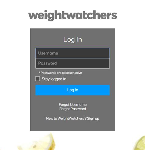 Weight watchers login in. Login 