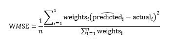 Weighted mean squared error.  It is also known as mean squared weighted deviati...