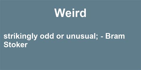 Weird definition
