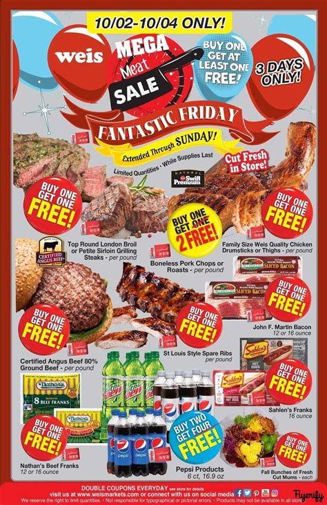 The current weekly ads are available from 04/11/2024, and you can view them in the new flyer on 8 pages. You are guaranteed to see all your favorite products that are on sale right now on the Weis leaflets. So, check it out now and grab all the deals before anyone else. However, if you don't have the time to wait for next week's Weis flyer ...
