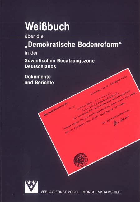 Weissbuch über die demokratische bodenreform in der sowjetischen besatzungszone deutschlands. - Handbuch der psychischen gesundheit von säuglingen.
