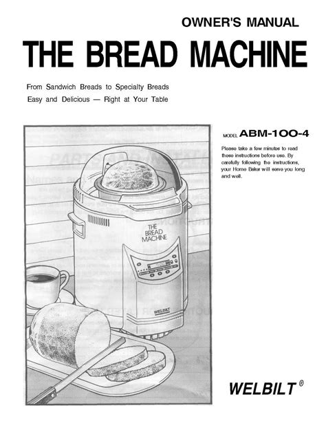 Welbilt bread machine parts model abm2900 instruction manual recipes abm 2900. - Pensée économique libérale dans l'allemagne contemporaine.