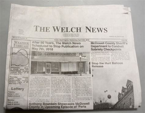 Welch daily news. Jul 8, 2016 · WELCH ­— Lunchtime was peaceful Wednesday at the Ya’Sou Deli in Kimball. A family had just left and a couple of other customers were eating. Owner Markella Gianato came out of the kitchen and ... 