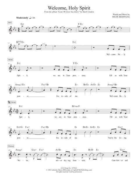 Welcome, Holy Spirit - Sheet Music Plus