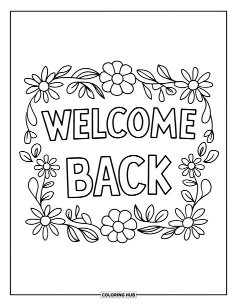 Welcome Back Coloring Shee