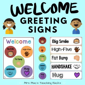 Welcome Greeting Sign Greeting Sign Responsive Classroom Teaching Classroom