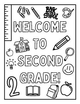 Welcome To Second Grade Coloring Shee