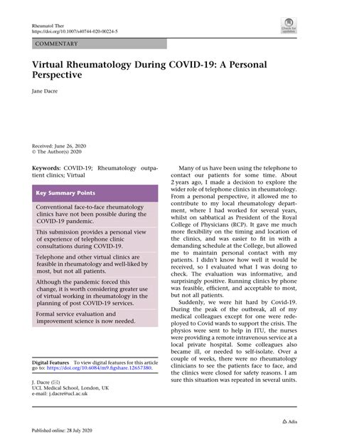 Welcome to Rheumatology during COVID-19