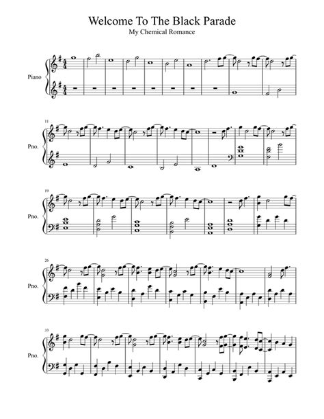 Welcome to the black parade piano. Download and print in PDF or MIDI free sheet music for Welcome To The Black Parade by My Chemical Romance arranged by Fubb1 for Piano (Solo) 