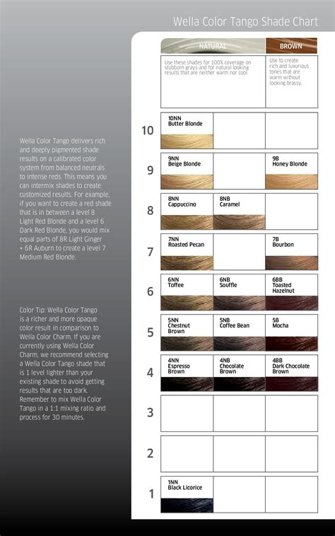 Wella Tango Hair Color Chart A Visual Reference of Charts Chart Master