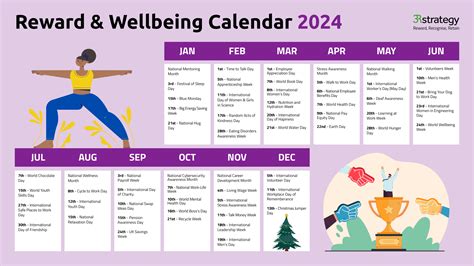 Wellbeing calendar 2024 US