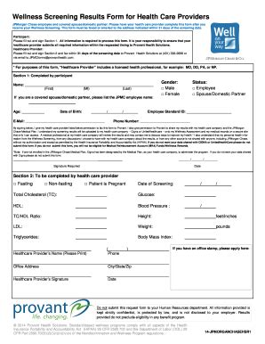 Wellness Screening Form Care Fill Out and Sign Printable PDF Template