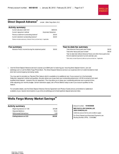 The Deposit Account Agreement provides terms and conditions applicable to all Wells Fargo consumer deposit accounts. Deposit Account Agreement (PDF) The Consumer Account Fee and Information Schedule provides important information on Wells Fargo consumer checking, savings, and time accounts along with details on related services and fees.. 