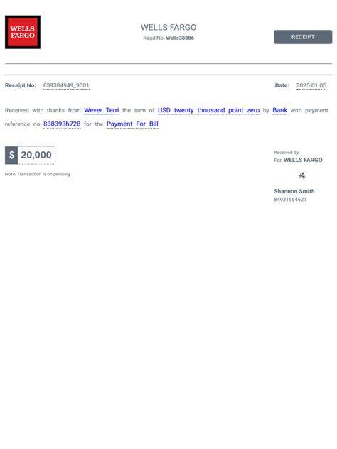 Wells fargo receipt.  Sign on to the Wells Fargo Retail Services Online Reso...