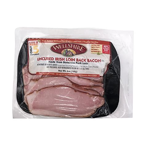 Wellshire Uncured Irish Loin Back Bacon - Whole …