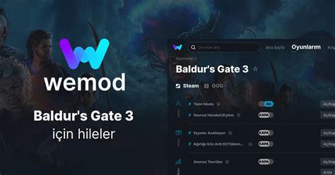 Notre trainer Baldur's Gate 3 a plus de 21 triches et prend en charge Steam et GOG. Triche dans ce jeu et plus encore avec l'application WeMod! En savoir plus sur WeMod. Capture d'écran. Vidéo de gameplay.