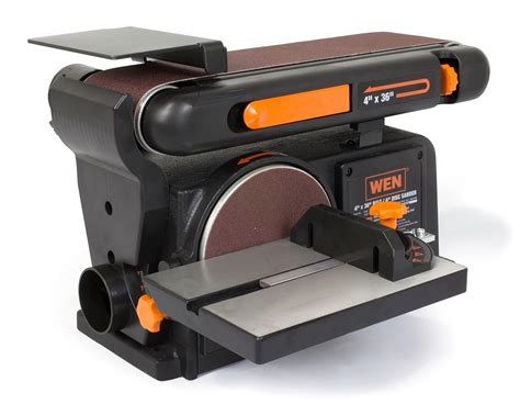 One such option available in the market is the WEN 6502 Belt Disc Sander. It is easy to use and removes all the splinters and jagged edges from any piece of wood. It is equipped with a 4.3 amp and ½ Horsepower motor to prevent the machine from shutting down under heavy load. The belt is 4 by 36 inch, and the sandpaper grits can be replaced by .... 