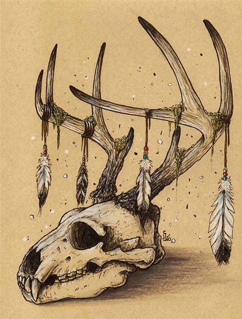 Wendigo Skull Drawing
