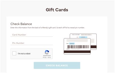 Wendy Gift Card Balance