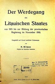 Werdegang des litauischen staates von 1915 bis zur bildung der provisorischen regierung im november 1918. - Das kerbschnitzen. ein lehrbuch für anfänger und fortgeschrittene..