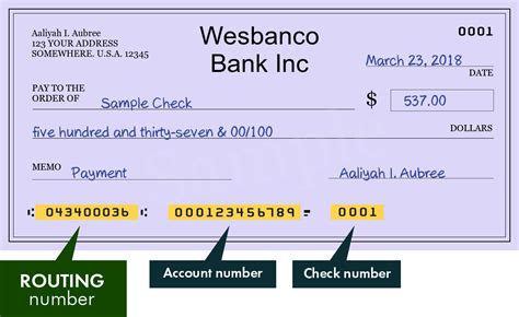 Wesbanco routing number kentucky. Detail Information of ACH Routing Number 043400036. Routing Number. 043400036. Date of Revision. 022210. Bank. WESBANCO BANK INC. Address. 1 BANK PLAZA. 
