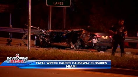 West 79th Street bridge remains closed after fatal multi-car crash in Miami leaves 1 dead